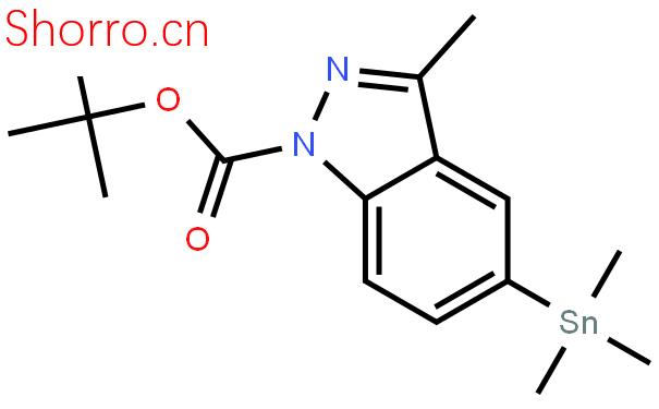 1-叔丁?；?3-甲基-5-三甲基錫吲唑結(jié)構(gòu)式圖片|855292-59-0結(jié)構(gòu)式圖片